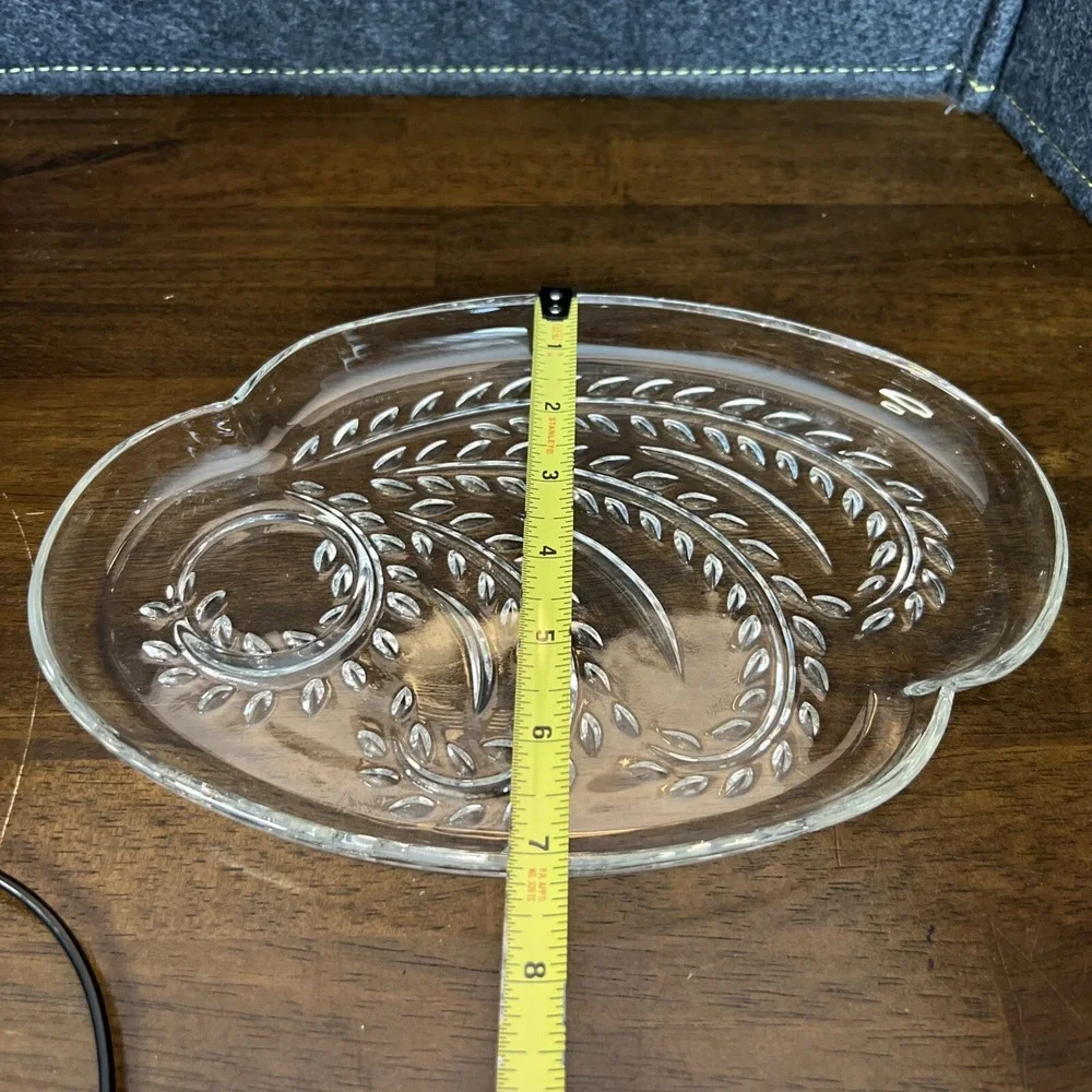 VINTAGE FEDERAL HOMESTEAD GLASS‎ SNACK / DESSERT PLATE WITH CUP - WHEAT DESIGN